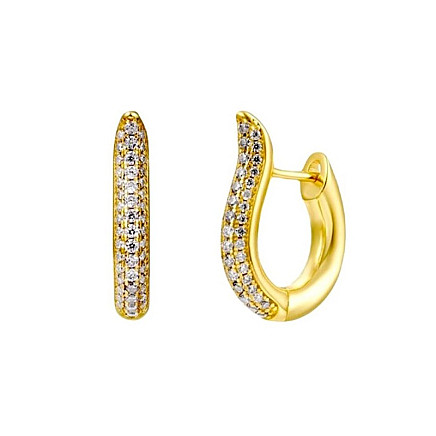 14K gold plated stainless steel earrings, S925 stud KST3290