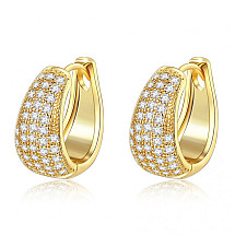 14K gold-plated stainless steel earrings, S925 stud, KST3299 zircons