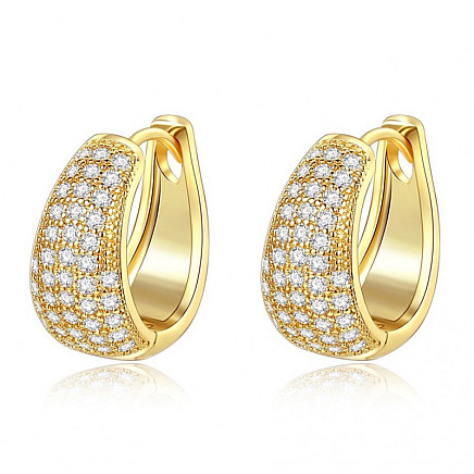 14K gold-plated stainless steel earrings, S925 stud, KST3299 zircons