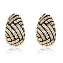 14K gold-plated stainless steel earrings, S925 stud, KST3303 zircons