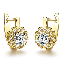 14k gold-plated stainless steel earrings, zircons KST2858