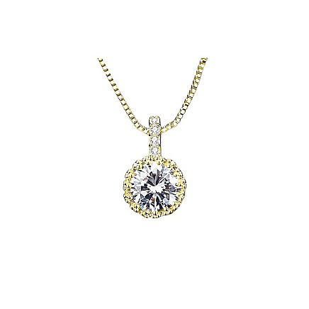 Heart necklace, 14k gold-plated stainless steel, with zircons NST2115