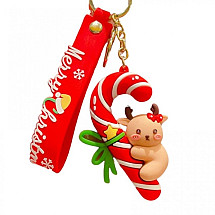 Christmas lollipop keychain with bow and reindeer, CHRISTMAS BRL347