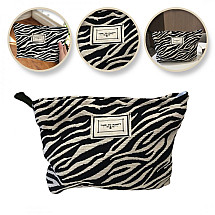 Cosmetic bag single compartment zebra black and white 25 x 5 x18 cm KS116