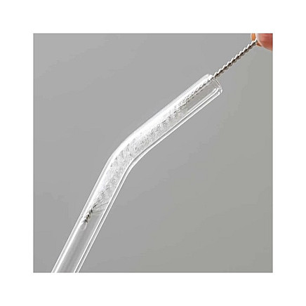 Komplekts ar 4 biezām stikla dzērienu salmiņiem un birstīti - 5903678579142 Komplekts ar 4 biezām stikla dzērienu salmiņiem un birstīti