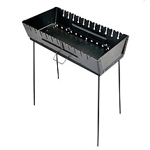 Portable folding brazier - suitcase 2-level for 12 skewers / thickness 2,0 mm / 310*660*800 mm / barbecue / grill / BBQ