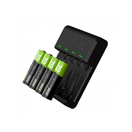 Set Green Cell GC VitalCharger and 4x batteries AA 2000mAh Ni-MH