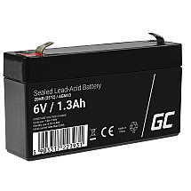 Green Cell AGM VRLA 6V 1.3Ah maintenance-free battery for the alarm system, cash register, toys