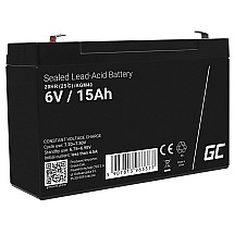 Green Cell AGM VRLA 6V 15Ah maintenance-free battery for the alarm system, cash register, toys