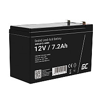 Green Cell AGM VRLA 12V 7.2Ah maintenance-free battery for the alarm system, cash register, toys