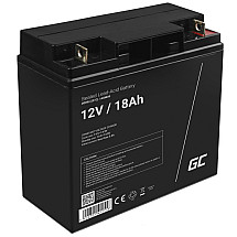 Green Cell AGM VRLA 12V 18Ah maintenance-free battery for mower, scooter, boat, wheelchair