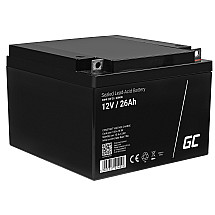 Green Cell AGM VRLA 12V 26Ah maintenance-free battery for mower, scooter, boat, wheelchair