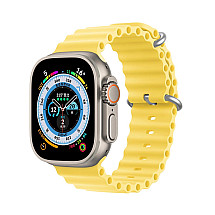 Dux Ducis Strap Watch Strap 9 / 8 / 7 / 6 / 5 / 4 / 3 / 2 / SE (41 / 40 / 38mm) Silicone Band Bracelet Yellow (OceanWave Version)