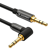 Wozinsky AUX cable angled (male-male) mini jack cable 3 m black