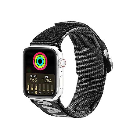 Dux Ducis Strap (Outdoor Version) Apple Watch Ultra Strap, SE, 9, 8, 7, 6, 5, 4, 3, 2, 1 (49, 45, 44, 42 mm) Nylon Band Bracelet Black & Silver