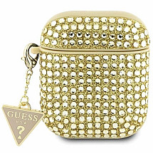 Guess GUA2HDGTPD AirPods 1/2 cover gold/gold Rhinestone Triangle Charm