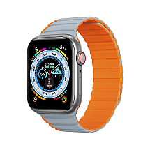 Magnetic Apple Watch SE, 9, 8, 7, 6, 5, 4, 3, 2, 1 (41, 40, 38 mm) Dux Ducis Strap (LD Version) - gray-orange