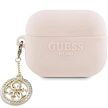 Guess GUAP23DSLGHDP AirPods Pro 2 cover pink/pink 3D Rubber 4G Diamond Charm