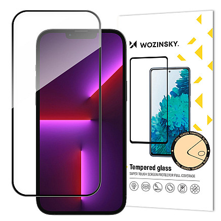 Wozinsky super durable Full Glue tempered glass full screen with frame Case Friendly iPhone 14 Pro black