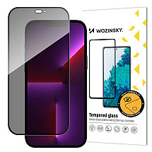 Wozinsky Privacy Glass with anti-collision filter for iPhone 15 - black