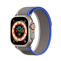 Sport Velcro Strap for Apple Watch Ultra / 9 / 8 / 7 / 6 / SE / 5 / 4 / 3 / 2 / 1 (42, 44, 45, 49 mm) Dux Ducis Strap YJ Version - Blue-Grey