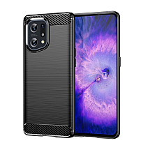 Carbon Case flexible cover case Oppo Find X5 black