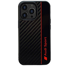 Audi Carbon Fiber Stripe iPhone 13 Pro / 13 6.1" black/black hardcase AUS-TPUPCIP13P-R8/D1-BK