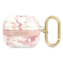 Guess GUA3HCHMAP AirPods 3 cover pink/pink Marble Strap Collection