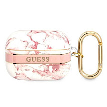 Guess GUAPHCHMAP AirPods Pro cover pink/pink Marble Strap Collection