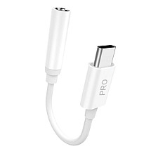 Dudao audio adapter headphone adapter from USB Type C to mini jack 3.5 mm white (L16CPro white)