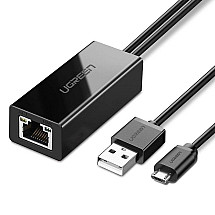 Ugreen 30985 external network card for Chromecast with micro USB / USB-A connectors 100Mb/s 1m - black