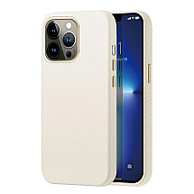 Dux Ducis Roma leather case for iPhone 13 Pro elegant case made of genuine leather white