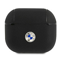 BMW BMA3SSLBK AirPods 3 cover czarny/black Geniune Leather Silver Logo