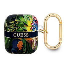 Guess GUA2HHFLB AirPods cover blue/blue Flower Strap Collection