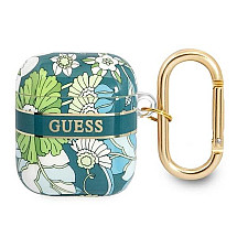 Guess GUA2HHFLN AirPods cover green/green Flower Strap Collection