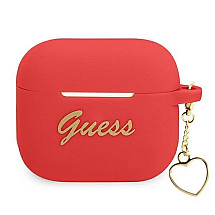 Guess GUA3LSCHSR AirPods 3 cover red/red Silicone Charm Heart Collection