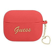 Guess GUAPLSCHSR AirPods Pro cover red/red Silicone Charm Heart Collection