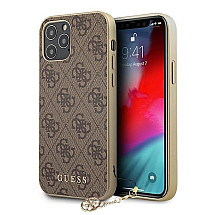 Guess 4G Charms Collection case for iPhone 12 Pro Max - brown