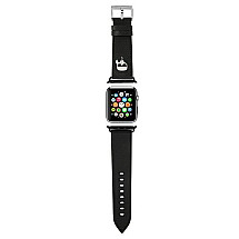 Karl Lagerfeld KLAWMOKHK Apple Watch strap 38/40 / 41mm black / black strap Saffiano Karl Heads