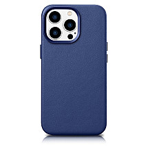 iCarer Case Leather Case Cover for iPhone 14 Pro Blue (WMI14220706-BU) (MagSafe Compatible)