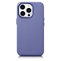 iCarer Case Leather Cover Genuine Leather Case for iPhone 14 Pro Max Light Purple (WMI14220708-LP) (MagSafe Compatible)