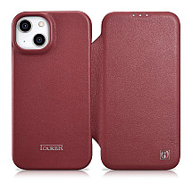 iCarer CE Premium Leather Folio Case iPhone 14 magnetic flip case MagSafe red (WMI14220713-RD)