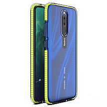 Spring Case clear TPU gel protective cover with colorful frame for Xiaomi Redmi 8A / Xiaomi Redmi 8 yellow