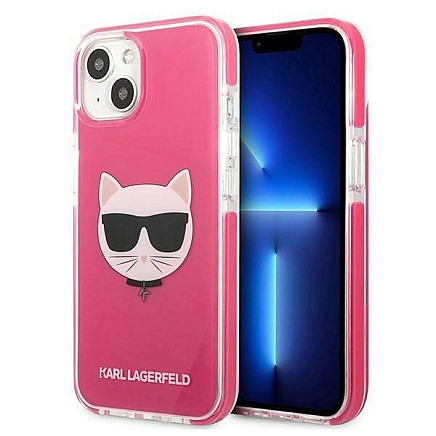 Karl Lagerfeld Choupette Head case for iPhone 13 - fuchsia