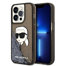 Karl Lagerfeld Glitter Karl's Head case for iPhone 14 Pro Max - black