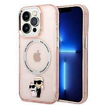 Karl Lagerfeld Iconic Karl&Choupette MagSafe case for iPhone 14 Pro - pink