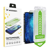 9H tempered glass with mounting frame for iPhone 15 Plus Wozinsky Premium Glass - black