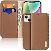 Dux Ducis Hivo iPhone 15 Plus wallet case with RFID blocking - brown