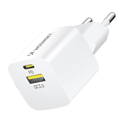 Wozinsky WWCEAC GaN USB-A USB-C 33W wall charger - white