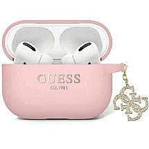 Guess GUAP2LECG4P case for AirPods Pro 2 cover - pink Liquid Silicone Glitter Triangle Charm